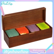 HoME&life Wood Tea Bag Storage Box 4 Compartment Organizer for Tea and More