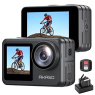 【Delivery fr Japan】AKASO Brave 7 LE Action Camera 4K 20MP 6-Axis Stabilization Dual Screen Touch Pan