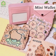 {SG} Mini Wallet Capibara Card Holder Organiser Cartoon Coin Purse PU Leather Short Coin Pocket Phot