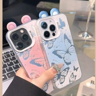 Y2K 3D Ears Art Butterfly Phone Case For OPPO A53 A33 2020 A98 A1 A94 A78 A16K A3X 5G A3 PRO A40 REN