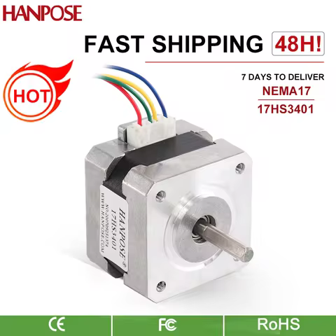 Nema 17 Stepper Motor 1pcs 17HS3401-D 1.3A 28N.cm 4-lead 42 Series motor 42BYGH For 3D Printer Monit