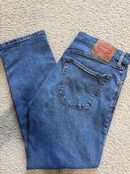 二手 美國購買 Levis Levi‘s 505 Jeans Red  紅旗單R 彈性 直腳 Straight 中藍色 牛仔褲  W36 x L30