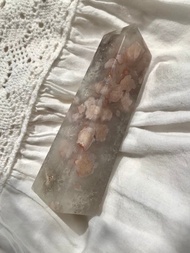 天然水晶 櫻花瑪瑙柱 真正沒染色黑櫻花瑪瑙 擺設 水晶原礦 原石