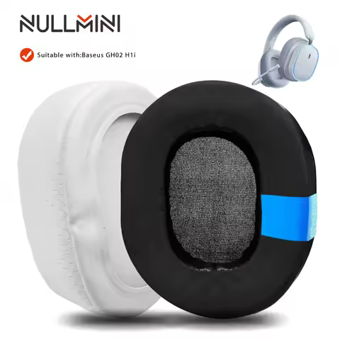 Nullmini Replacement Earpads for Baseus GH02 H1i Headphones Headband Cooling Gel Mesh White Ear Pads