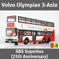 [SG STOCK] Corgi SBS SuperBus Volvo Olympian 3 Axle (SBS9426Y) Rt 25 to Ang Mo Kio Bus Model