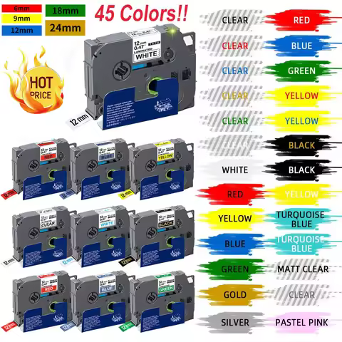 6/9/12/24mm TZe 231 Laminated Label for Brother TZe231 TZe221 TZe211 Adhesive Sticker Compatible for