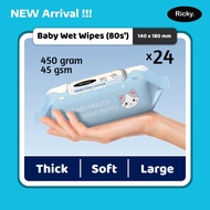 Ricky Non Alcohol Baby Wet Wipes Wet Tissue Baby Wet Tissue Wet Tissue Baby Wet Wipes 24 X 80pcs