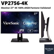 ViewSonic VP2756-4K 27 Inch Premium IPS 4K Ergonomic Monitor with Ultra-Thin Bezels, Color Accuracy, Pantone Validated, HDMI, DisplayPort and USB Type C for Professional Home and Office As the Picture One