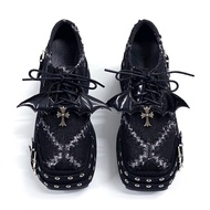 Niche Design Square Toe Platform Shoes Women Sweet Cool Punk Style Small Platform Shoes y2k Denim Sm