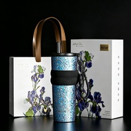 Unisex Insulated Water Tumbler Flask, Slim Tumbler 710ml / 24oz Pure Titanium, Glacier Blue, Blue Ro