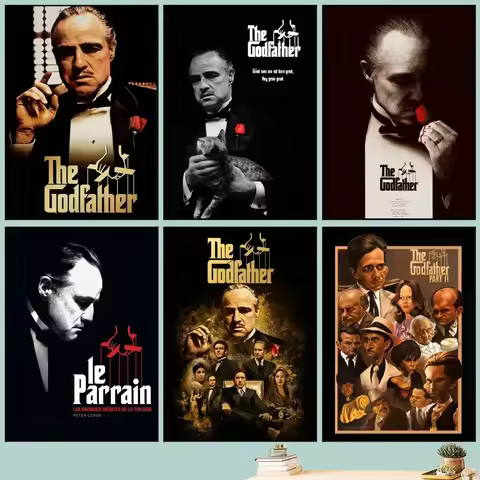 The Godfather Hot Classic Movie Poster DIY Vintage Movie Poster Wall Art Painting Study Stickers Big