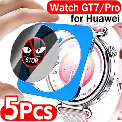 5-1Pcs Privacy Tempered Glass Screen Protectorsfor Huawei Watch GT7 Pro 46mm 41mm Anti-spy Auto-alig