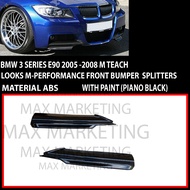 BMW 3 SERIES E90 2005 -2008 M -TEACH LOOKS M-PERFORMANCE FRONT BUMPER SPLITTERS ABS SKIRT LIP CAR BO