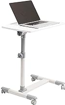 Bedside Desk C-shaped Base Laptop Desk Home Office Adjustable Desks Tilting Portable Mobile Laptop Laptop Desk Cart Bedside Study Table, Adjustable Stand-up Tray Holder (Color : White) Comfortable