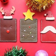 聖誕聯歡卡片套 皮革材料包 聖誕小鹿 聖誕樹 聖誕老人 皮革DIY
