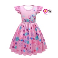 2022 Encanto Mirabel Cosplay Costume Fancy Princess Dress Girl Birthday Carnival Party Dress Flying 