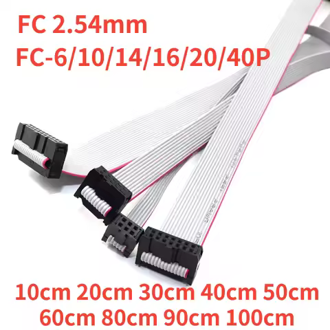 2pcs 2.54MM Pitch JTAG ISP AVR Download Cable Wire FC-6/10/14/16/20/40P Connector 10cm 20cm 30cm 40c