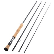 Fly Fishing Rod 4-Piece 9FT Lightweight Travel Fly Fishing Pole 30+36T Carbon Fiber 7/8wt Fly Rod fo