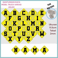 GANTUNGAN 2-sided truck car hanger, alphabet variation, size 11.5cm, 2mm thick, truck car hanger, ca