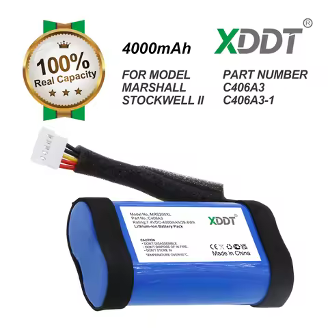 XDDT Speaker 4000mAh Battery C406A3 C406A3-1 For Marshall Stockwell II