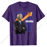 Stonks Surreal Memes Funny Stock T-Shirt Cotton Cal Tops Men Tees Family Youth T Shirt Unique