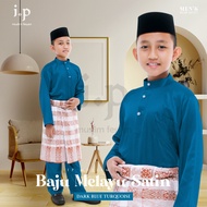 𝐈.𝐏 𝐌𝐮𝐬𝐥𝐢𝐦 𝟐𝟎𝟐𝟒 ♥ BAJU MELAYU PASANG SATIN KANAK-KANAK - DARK BLUE TURQUOISE