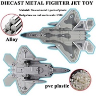 Diecast F-22 Raptor Stealth Fighter Jet Model 1:72 Alloy USAF 5th Generation Military Aircraft Colle