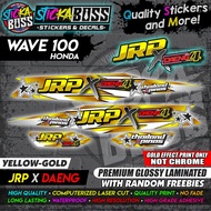 Wave 100 (JRP x DAENG EDITION) [YELLOW-GOLD] Sticker Decals【PREMIUM GLOSSY LAMINATED】