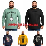 Jumbo Men's Long Sleeve T-Shirts 2XL 3XL 4XL 5XL Big Size Long Shirts