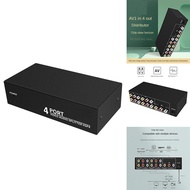 4-Way AV Splitter 1 in 4 Out Composite RCA AV Splitter 1X4 Video Audio RCA Splitter Distributor for 