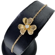 Van Cleef & Arpels Frivole Mini 1P Diamond Bracelet, 18K Pink Gold, 2.3g, 17.0cm, Women's [Pre-owned