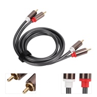 Audio Cable  Metal 2 Way 3.3ft 2Pcs RCA Cables for CD Player Speakers Subwoofer