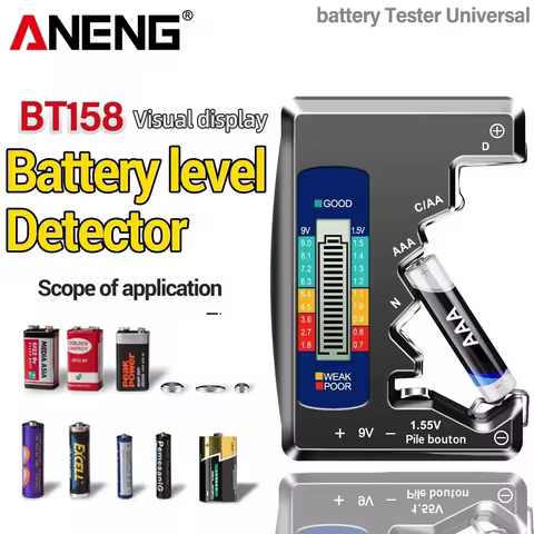 Battery Testers LCD Display ANENG Volt Capacity Check C AA AAA D N 9V 1.55V Universal Button Cell Ca
