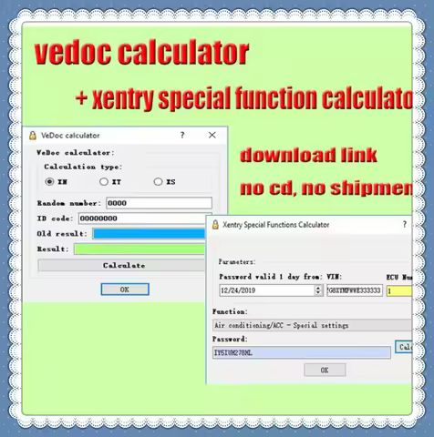 2020 HOT SELL DAS Xentry Special Function Calculator FDOK Vedoc Calculator Keygen for MB Star C3 C4 