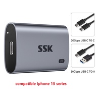 SSK SSD 4TB External Portable SSD 4TB USB3.2 Gen2x2 20Gbps External Solid State Drive USB C SSD 4TB