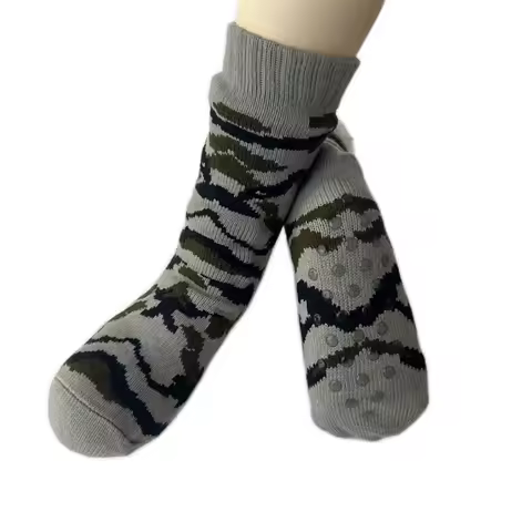 Mens Fluffy Sock Thermal Winter Warm Soft Non Slip camouflage Fuzzy Fleece Plush Grip Sleeping Slipp