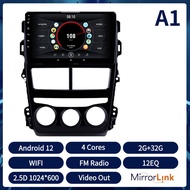 Acodo 2Din 8G RAM 128G ROM วิทยุติดรถยนต์สำหรับ Toyota Vios Yaris 2017-2020 เครื่องเล่นมัลติมีเดีย 2