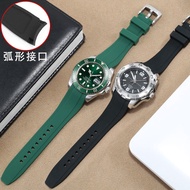 2024 new Silicone watch strap substitutes Seiko Citizen Omega Seamaster Longines Rolex Submariner curved mouth rubber strap