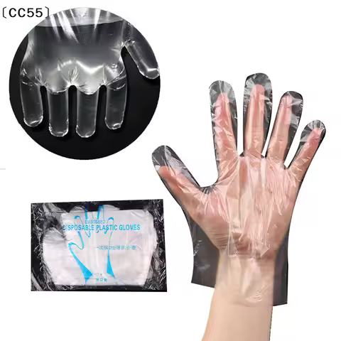 〔CC55〕100 Pcs Food Plastic Gloves Transparent Disposable Gloves Kitchen Accessories
