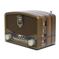 多波段便攜式收音機 內置揚聲器老年人復古唱戲機（棕色 14cm * 8cm * 10cm ）