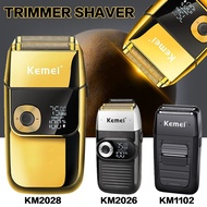 Kemei ไฟฟ้ามีดโกนหนวดไฟฟ้าเครื่องโกนหนวดยูเอสบีชาร์จไวจอแสดงผล LCD Trimmer ปัตตาเลี่ยนโกนหนวด Professional ตัดผม
