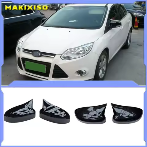 2pcs Car Door Side Mirror Cover Replacement Parts Ox Horn Cover For Ford Focusย 2011 2012 2013 2014ย C