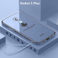 Casing Redmi 5 Plus Case Plating Cover Maple Leaves Soft TPU Phone Case Redmi 5 Plus