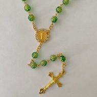 St Benedict Medal Green Bead Necklace, Classic Symbolic Protection Pendant for Elegant Layered Look