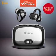 Briame Clip-on Bluetooth Earphones Wireless Earbuds with Microphone Hands-Free Headset for Sports Ru