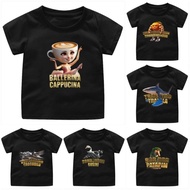 【220G 100%Cotton】 NELLY Children's  anomali t-shirts Italian brainrot balck edition/Italian anomaly 