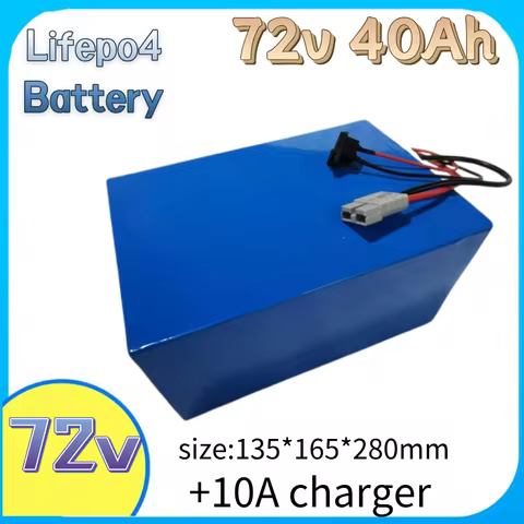 72V 40Ah Lifepo4 Battery with BMS for 2000W 3500W 7000W Scooter Inverter Motorcycle +10A Charger Hig