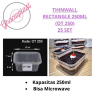 Thinwall RECTANGULAR 250ML (OT 250)/ PLASTIC CONTAINER DESSERT CONTAINER CONTENTS 25PCS