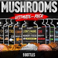 The Ultimate Mushroom Combo Pack - 9 Different Mushroom Bottles in Capsule Form - แคปซูลเห็ดหัวลิง ถ