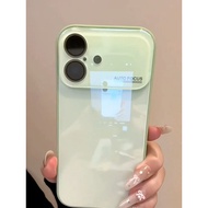 新品现货韩系简约多巴胺纯色玻璃适用于iphone17promax手机壳苹果16保护套14高级感1315pro全包镜头max手机套pKorean series simple dopamine solid